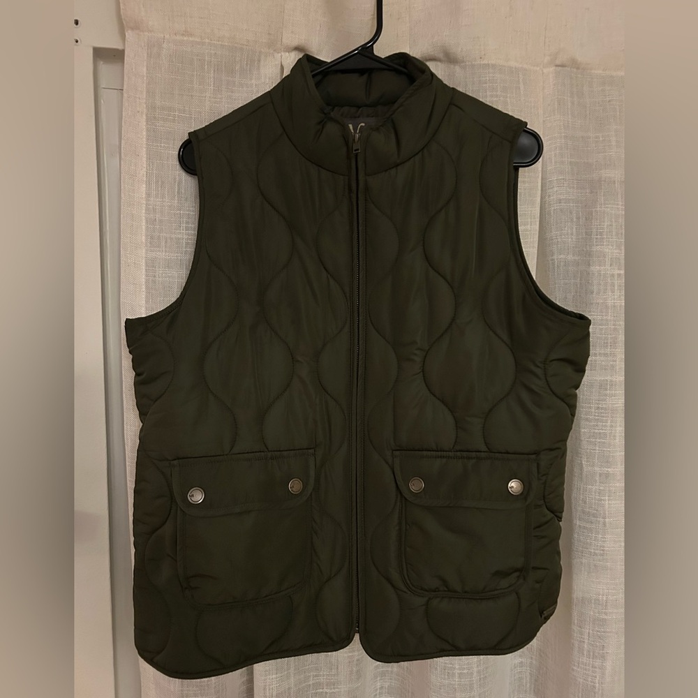 Natural Reflections Quilted Dark Green Vest